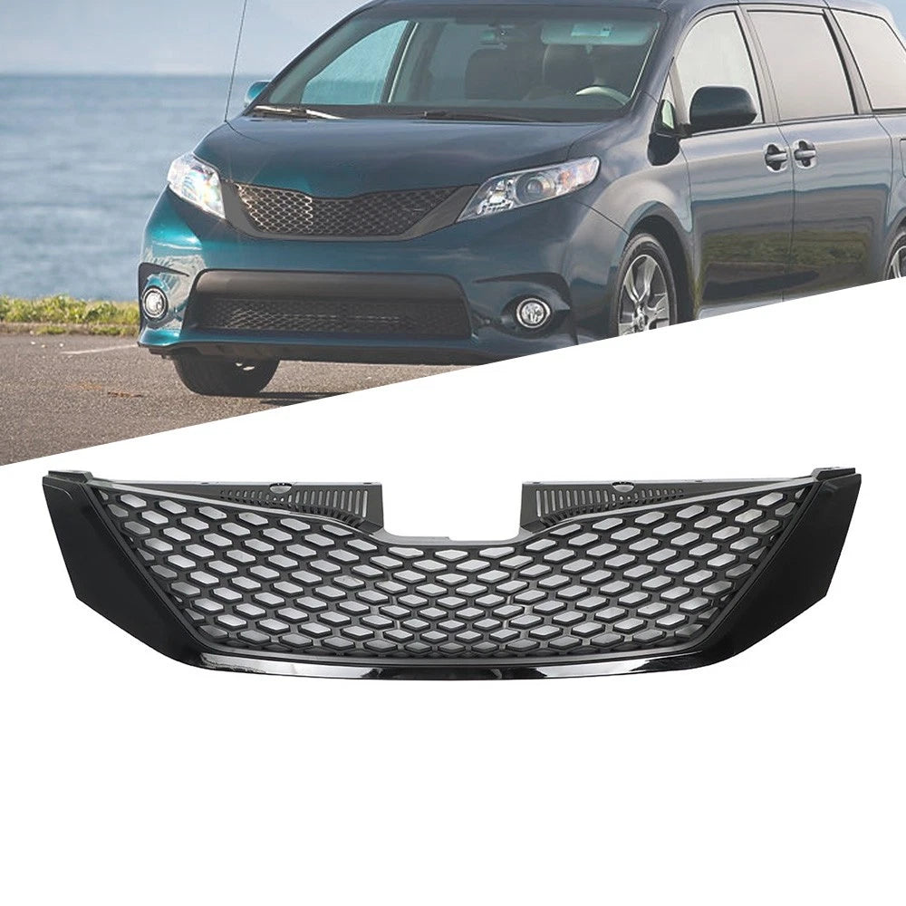 Front Grille Bumper for Toyota Sienna (2011–2017) Black Mesh