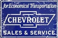 Vintage Chevrolet Garage Sign for Chevy Truck (Collector's Item)