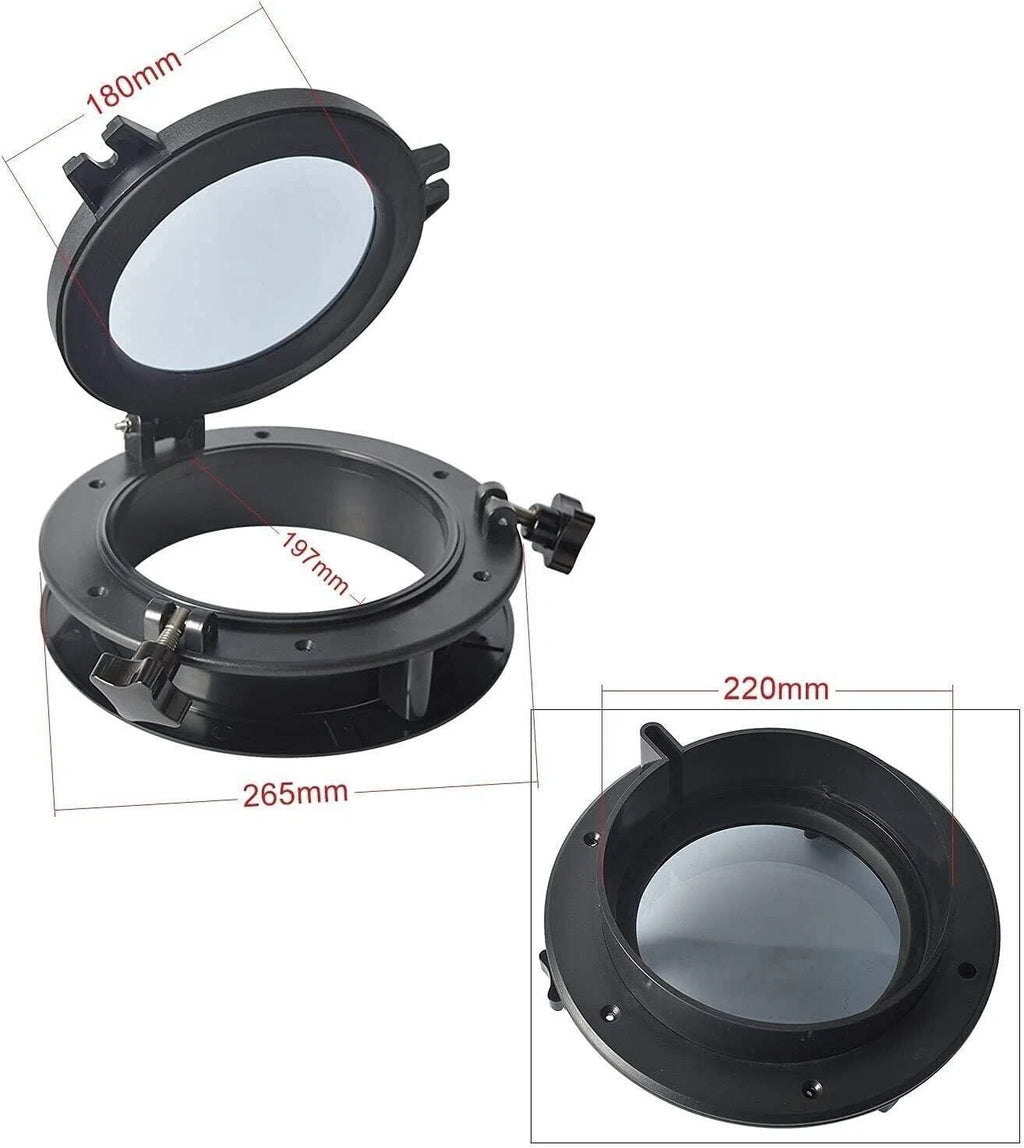2Pcs 10" Round Opening Portlight for Boat (Replacement Window)