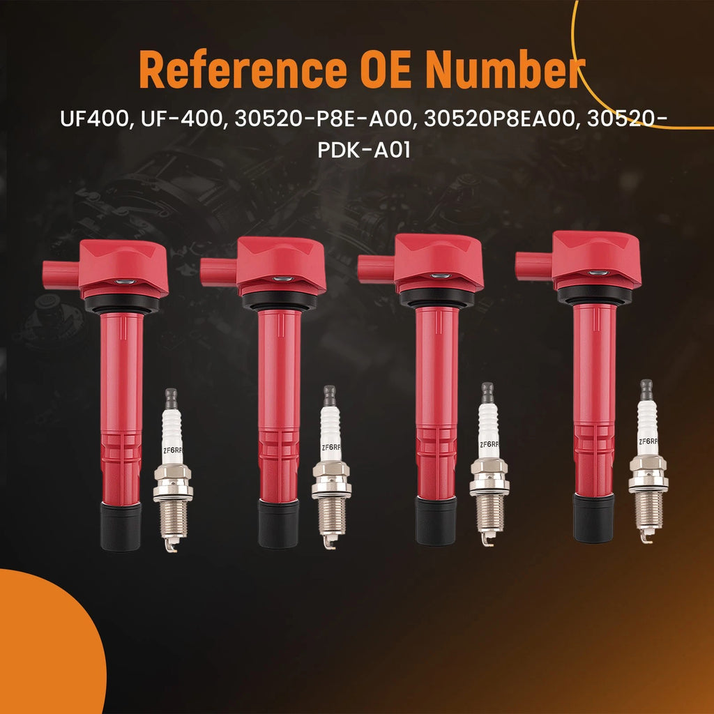 4X Ignition Coil & Spark Plug Set for Acura EL Honda Civic L4 1.7L (2001–2005)