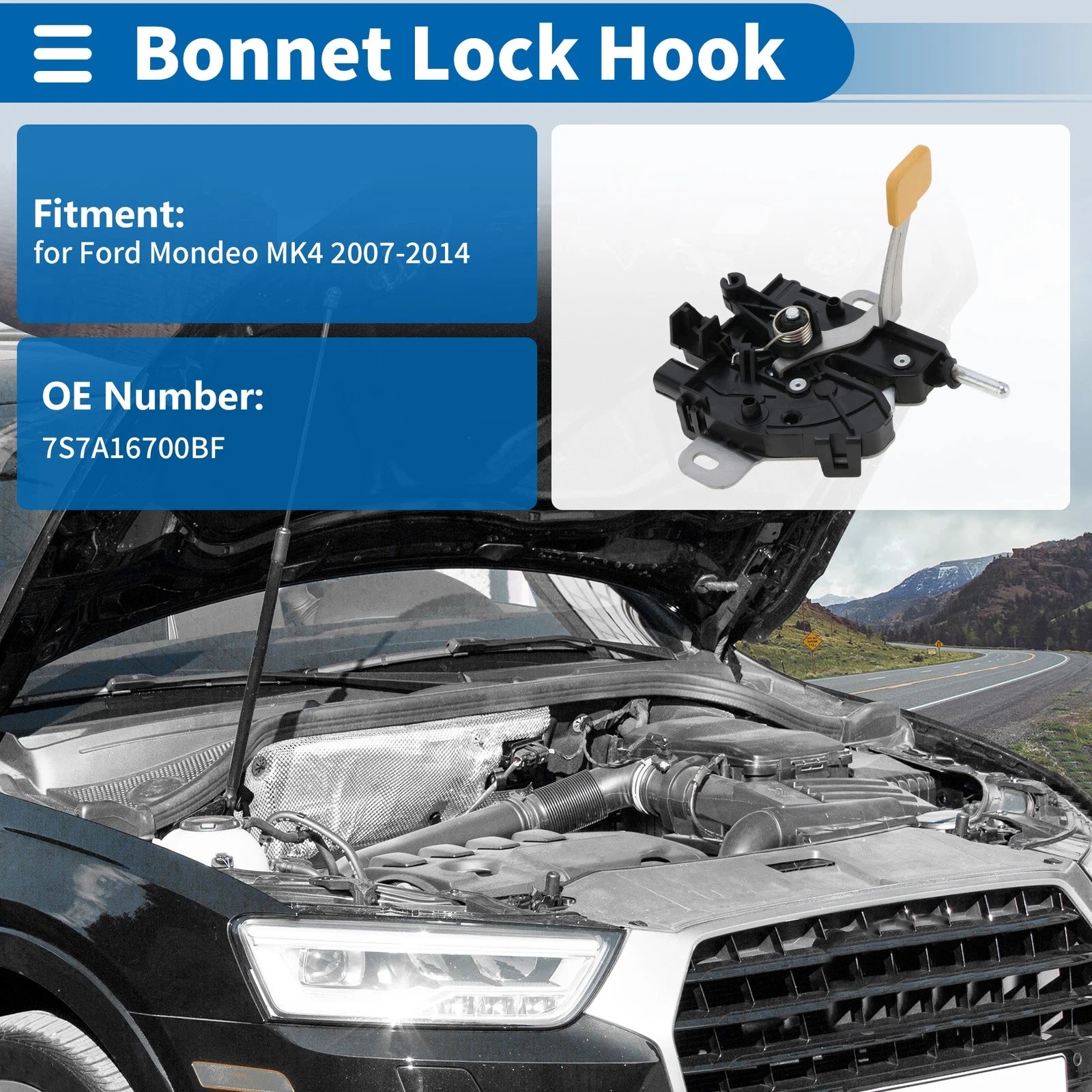 Hood Latch Assembly for Ford Mondeo MK4 (2007–2014) No. 7S7A16700BF