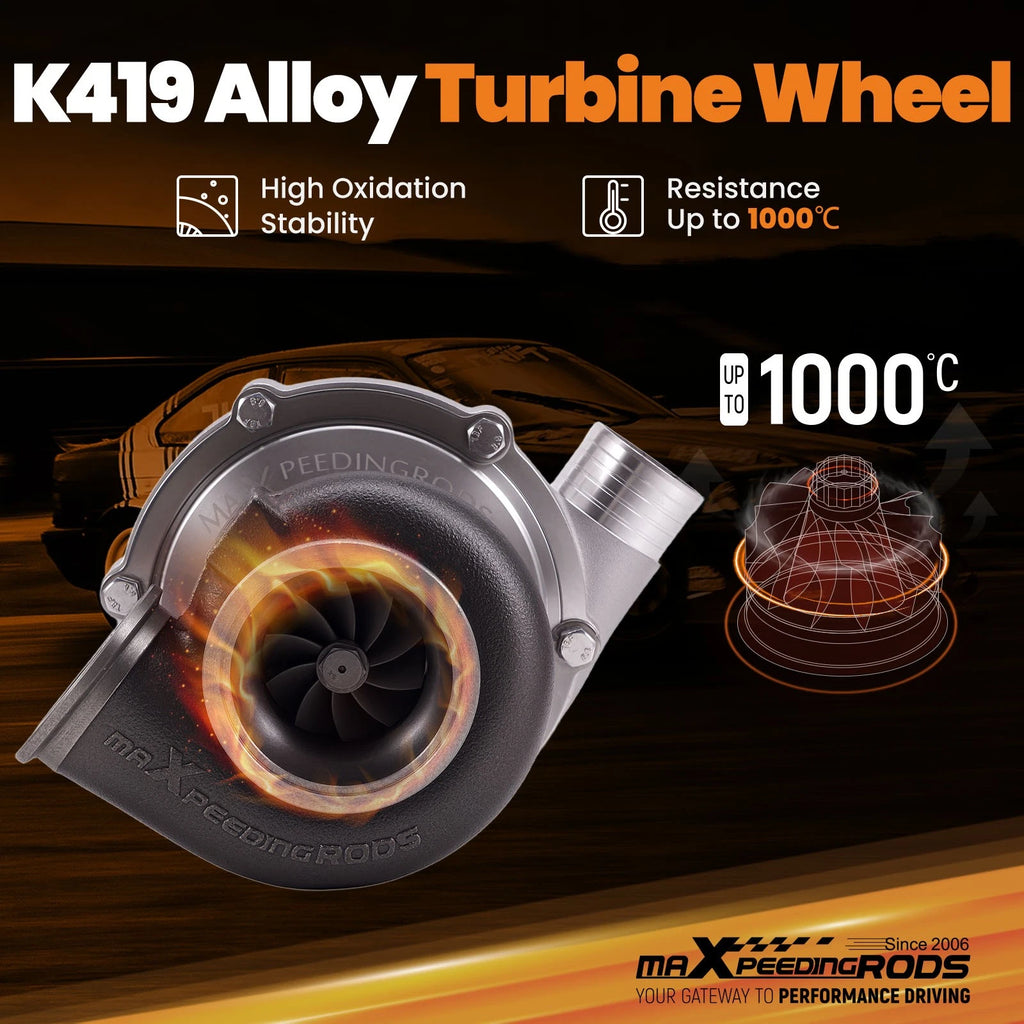 GT3076R Turbocharger for GT30 (500HP+, .82 A/R, Billet Ball Bearing)