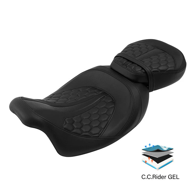 Driver Passenger Gel Seat for Harley Touring Electra Road Glide (2009–2023)
