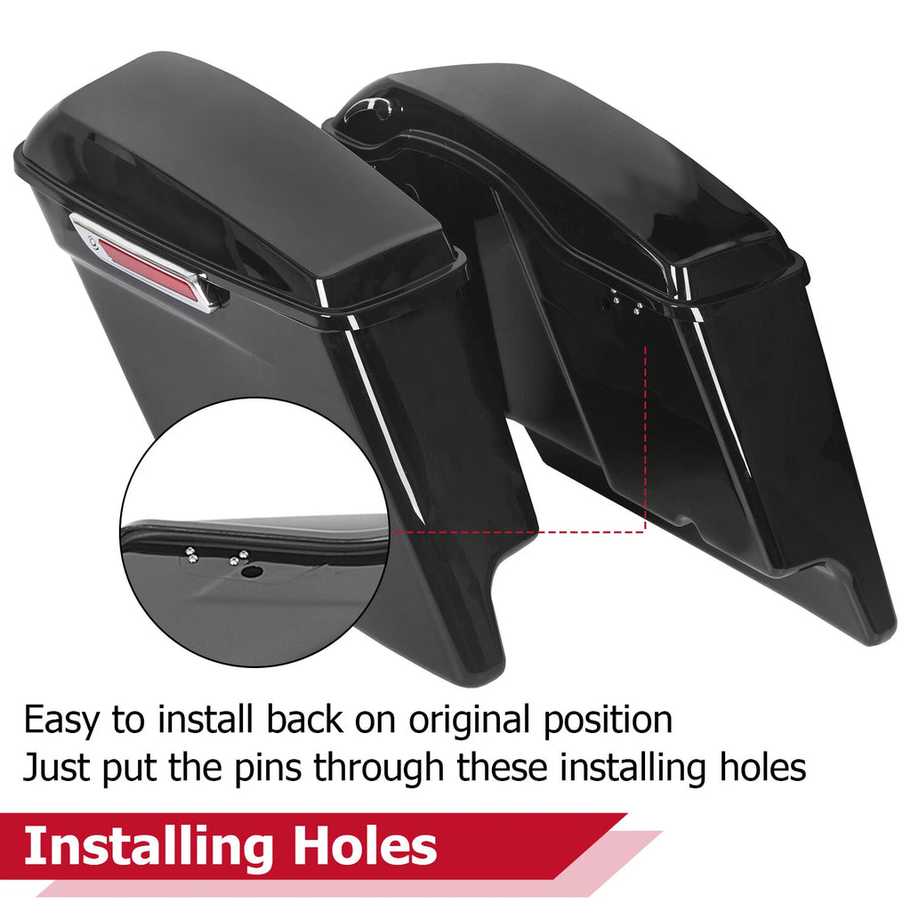 5" Stretched Extended Saddle Bags for Harley Davidson Touring Road Glide (1993–2013)
