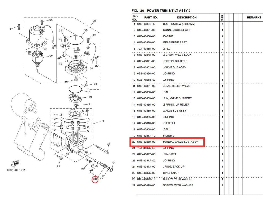 Repl Manual Release Valve for Yamaha Honda (56170-ZW1-702, 64E-43860-00)