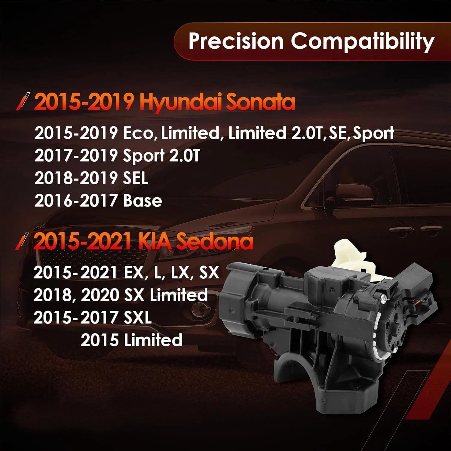 Ignition Lock Switch Cylinder Housing for Kia Sedona, Hyundai Sonata (2015–2021)
