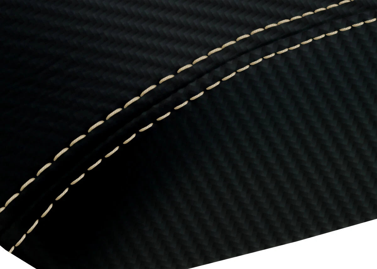 Console Lid Cover for Lincoln Town Car (2003–2011) PVC Carbon Beige Stitch