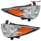 Halogen Headlight Set for Hyundai Sonata (2011–2014) Chrome Trim Amber Corner