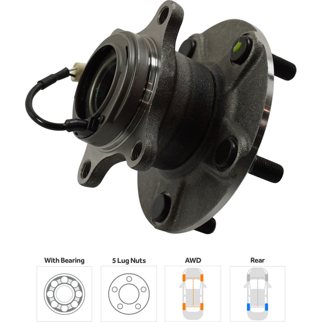 Wheel Hubs for Suzuki SX4 (2007–2013) Rear Left & Right with Bearing & Sensor