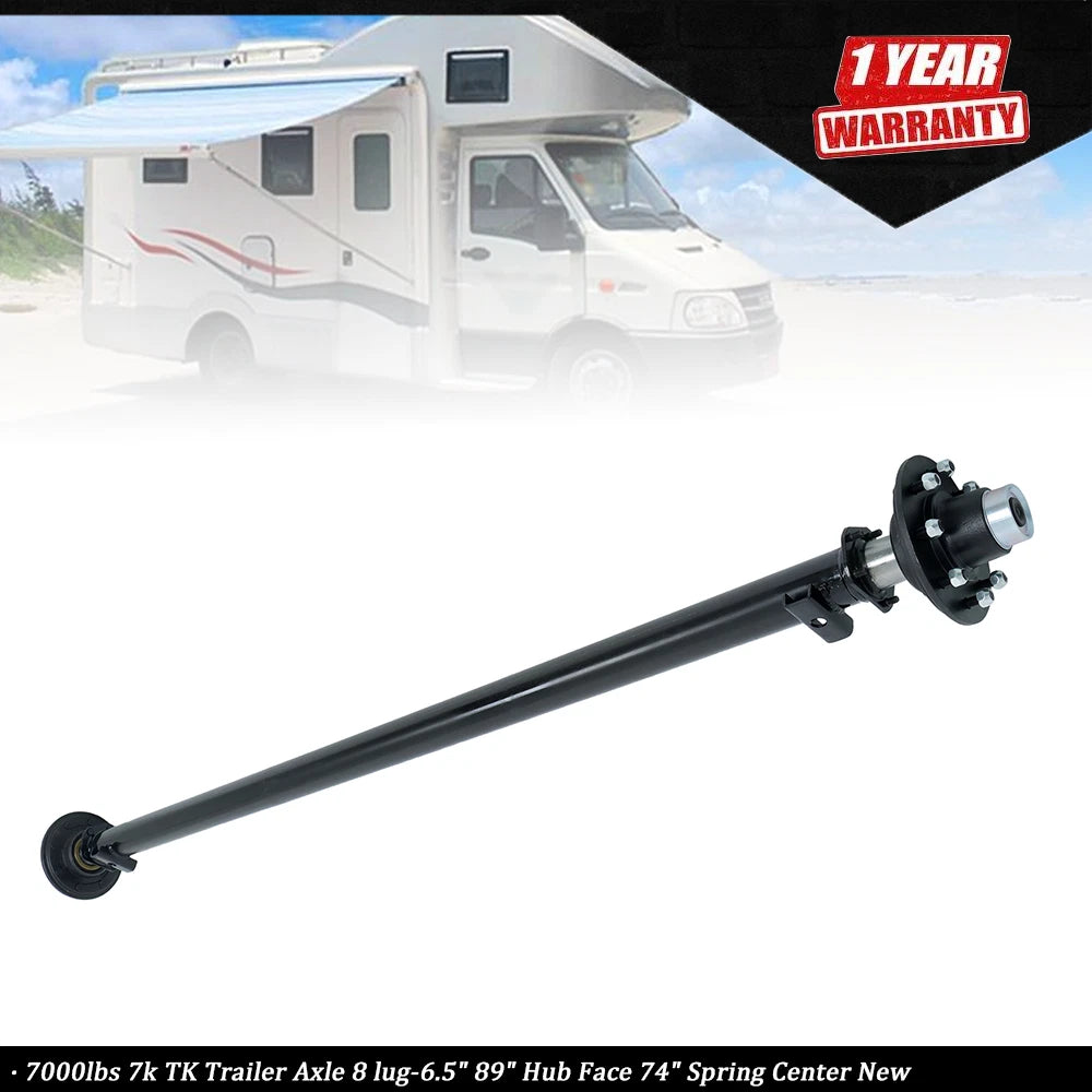 7000lbs Trailer Axle for TK (8 Lug, 6.5" Hub Face, 89" Length)