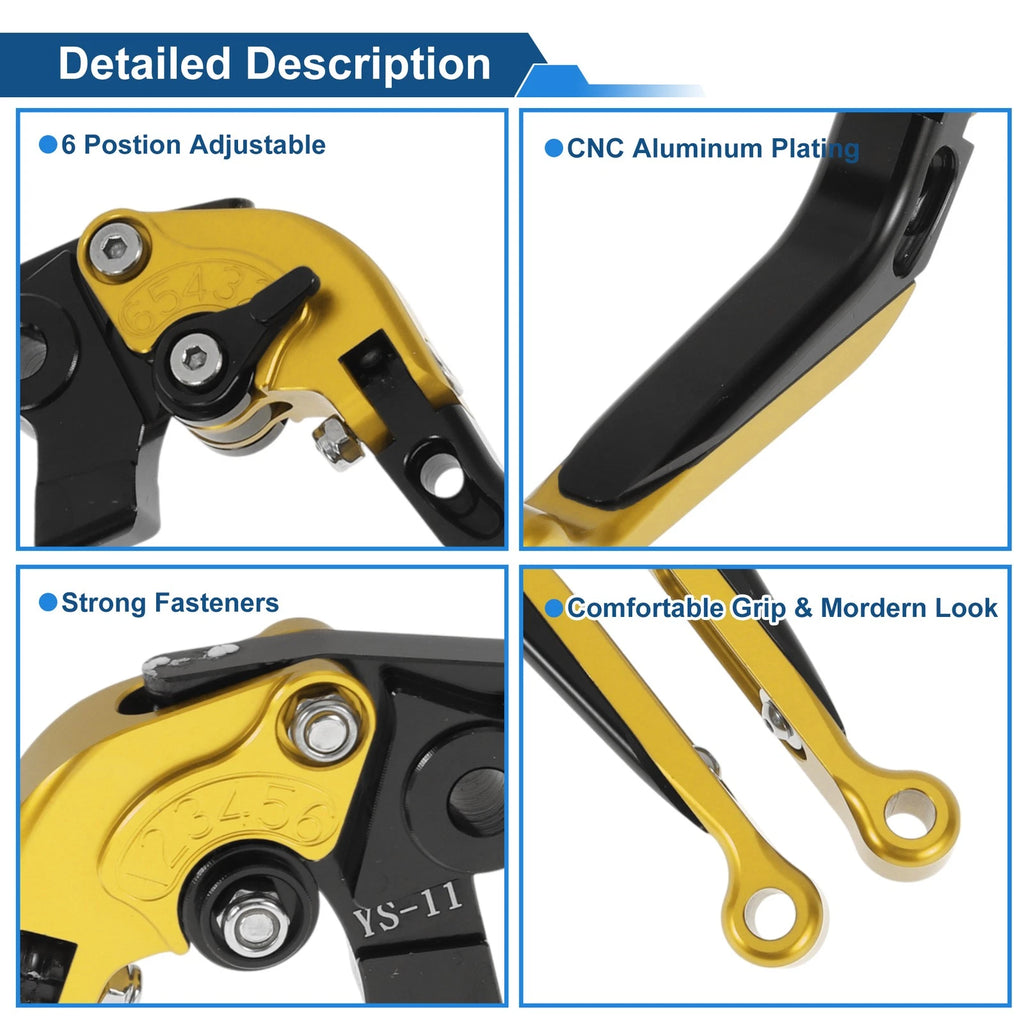 Adjustable Brake Clutch Lever for Honda X11 (1999–2002) Gold Black