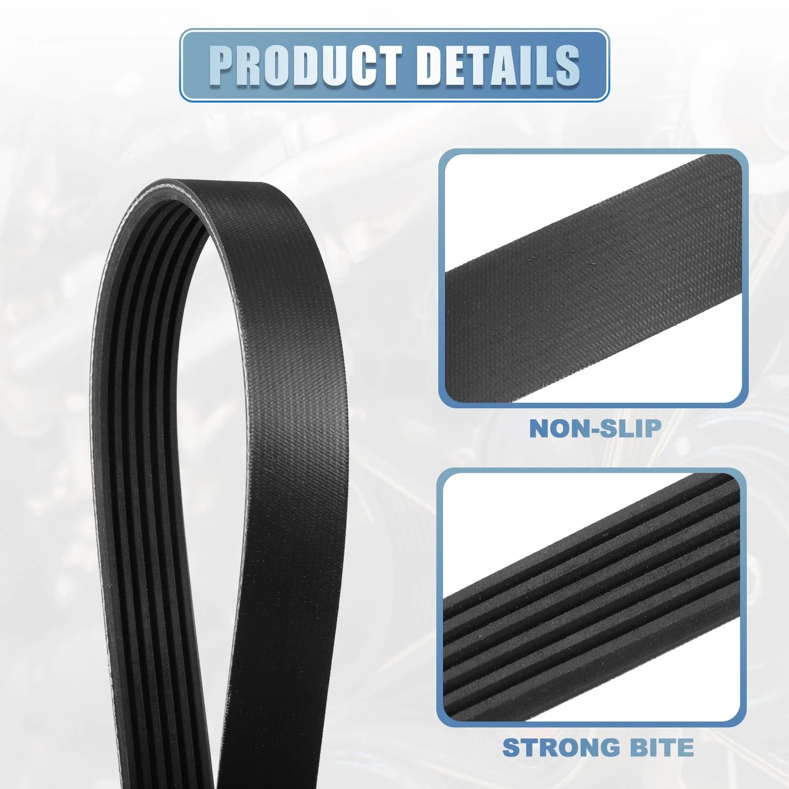 Serpentine Belt for Mazda B3000 3.0L (2002–2003) No. 12637203 Rubber Black