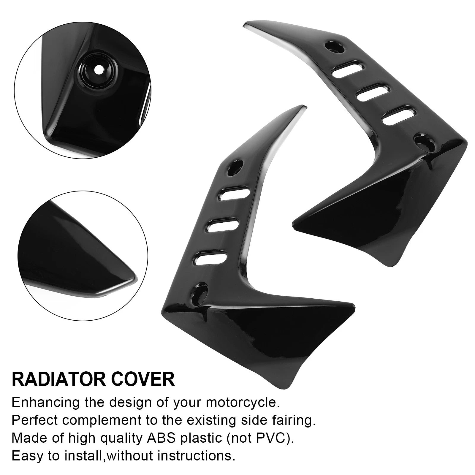 Radiator Cover Protector Panel for Kawasaki Z750 (2004–2007) Black