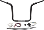 1-1/2" EZ Install Rounded Top Handlebar Kit for Harley (16", Black)