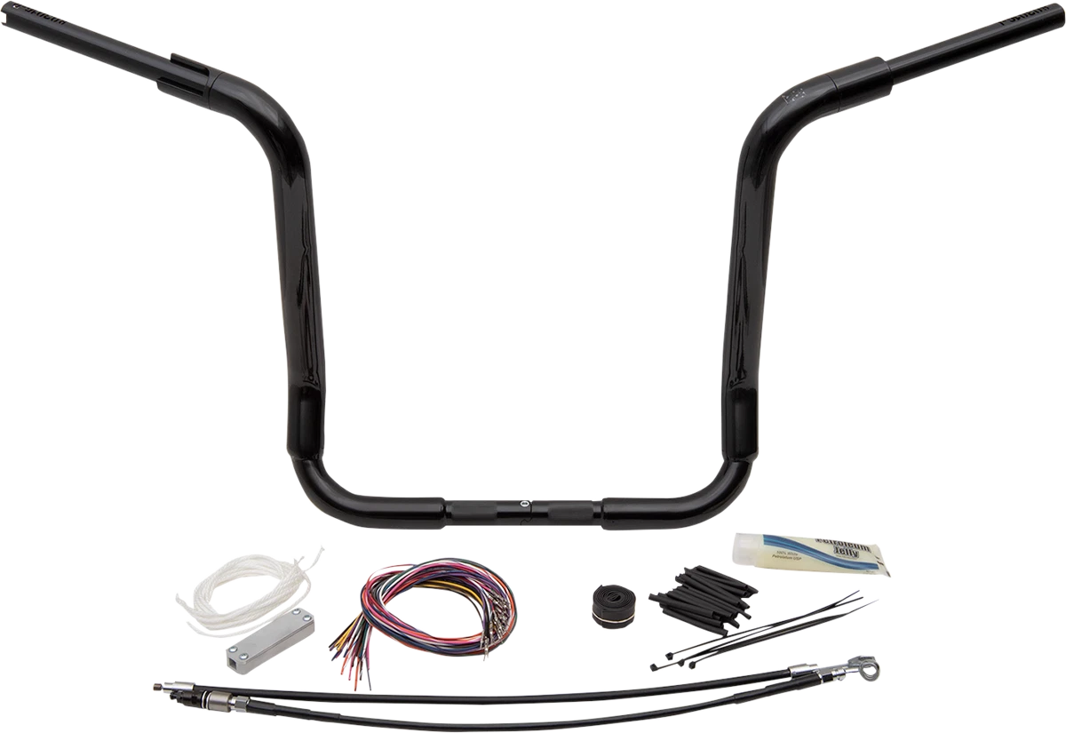 1-1/2" EZ Install Rounded Top Handlebar Kit for Harley (16", Black)