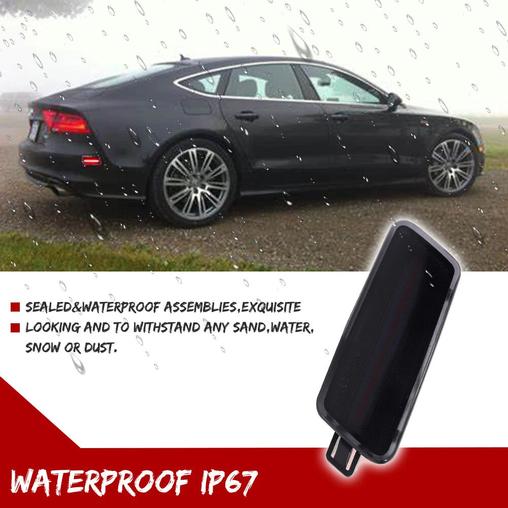 2X Smoked Red LED Rear Side Marker Lights for Audi A7 S7 RS7 (2012–2018)