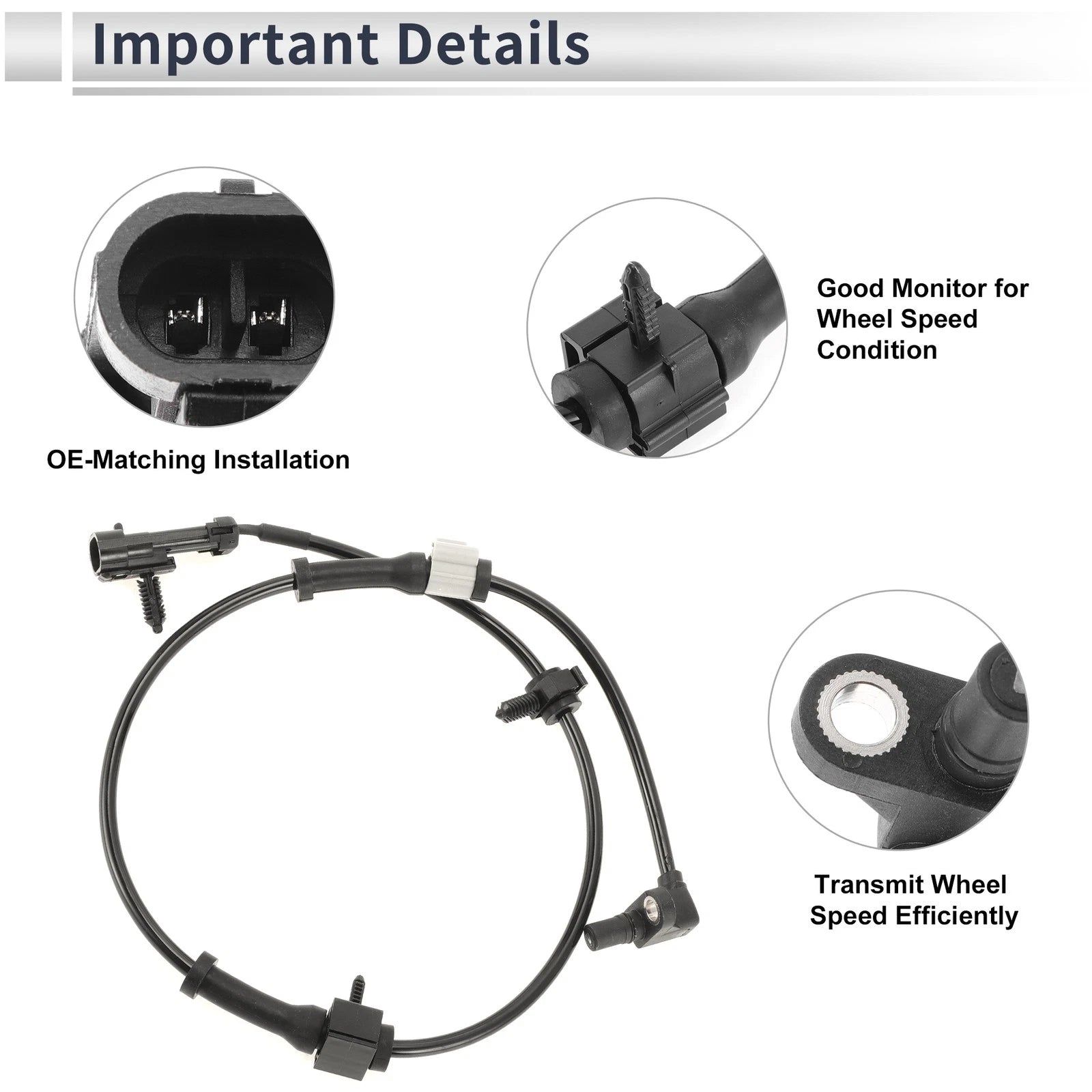 ABS Wheel Speed Sensor for Chevrolet Avalanche 1500 (2002–2006) 1 Pcs Front Left/Right
