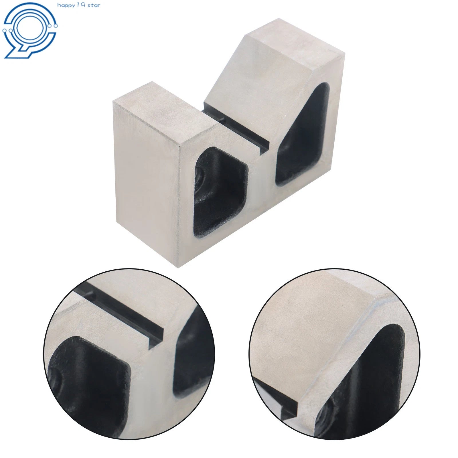 Pair of Cast Iron V-Blocks for Precision Machining (4" x 1-5/8" x 2-5/8")