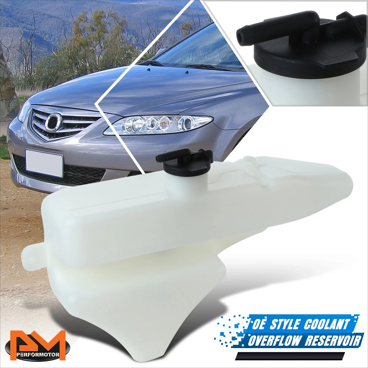 Coolant Reservoir Overflow Tank Bottle + Cap for Mazda 6 (2006–2007)