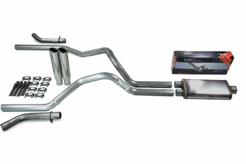 2.5" Dual Exhaust Kit for Chevy GMC 1500 (2019–2025) - Flow II, Clamp On Tips