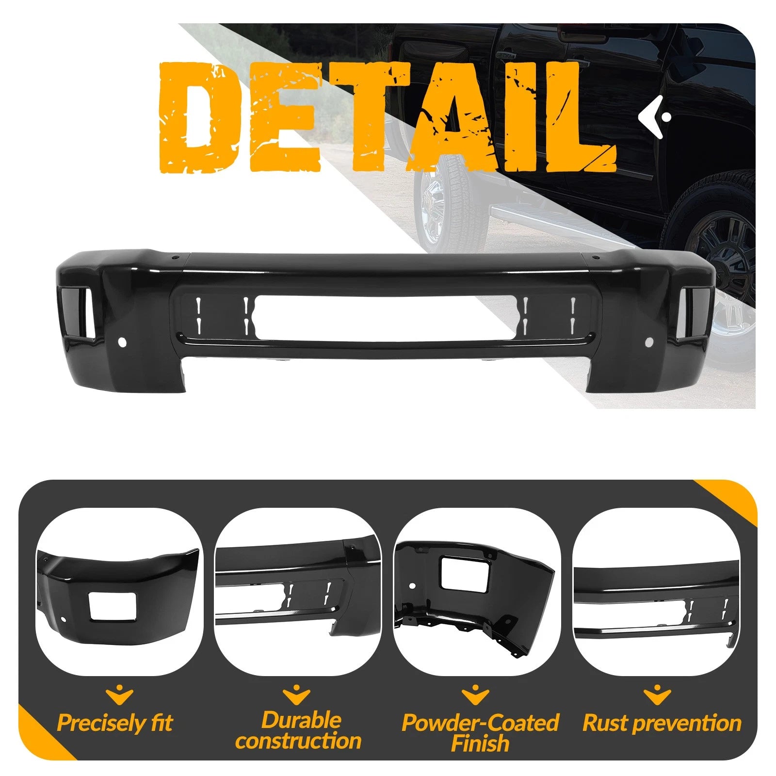 Front Bumper Face Bar for Chevrolet Silverado 2500 HD 3500HD (2015–2019)