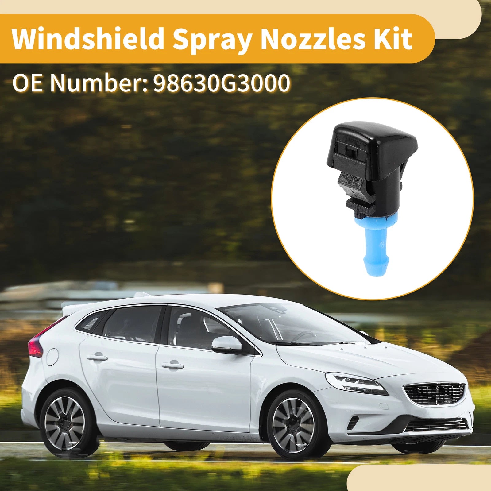 Windshield Washer Nozzle Kit for Kia Rio (2016–2024) No. 98630G3000, 2 Pcs
