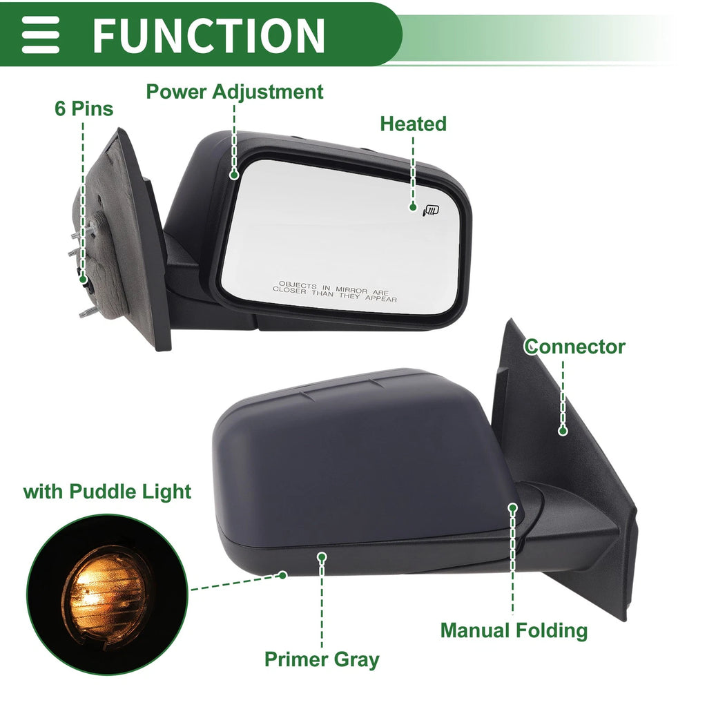 6 Pins Right Driver Side Door Mirror for Ford Edge (2008–2010)