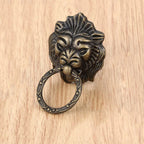 2X Vintage Lion Head Knob Pull Handle for Furniture Drawer Cabinet