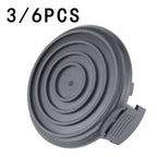 Set of 3 Trimmer Spool Caps for (8.83.8cm, ABS, Black)
