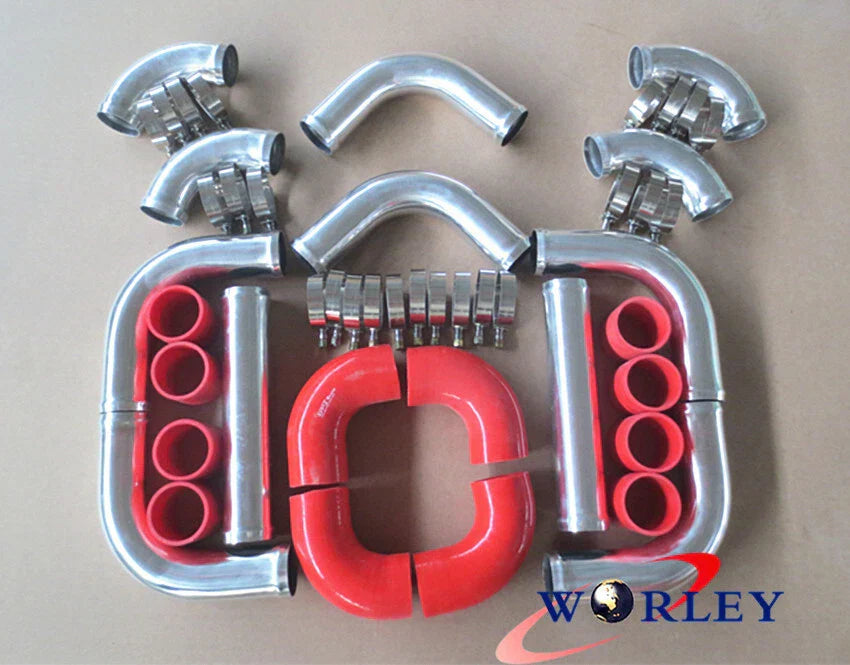 Aluminum Intercooler 450x140x50 2.25" Turbo Pipe for Car