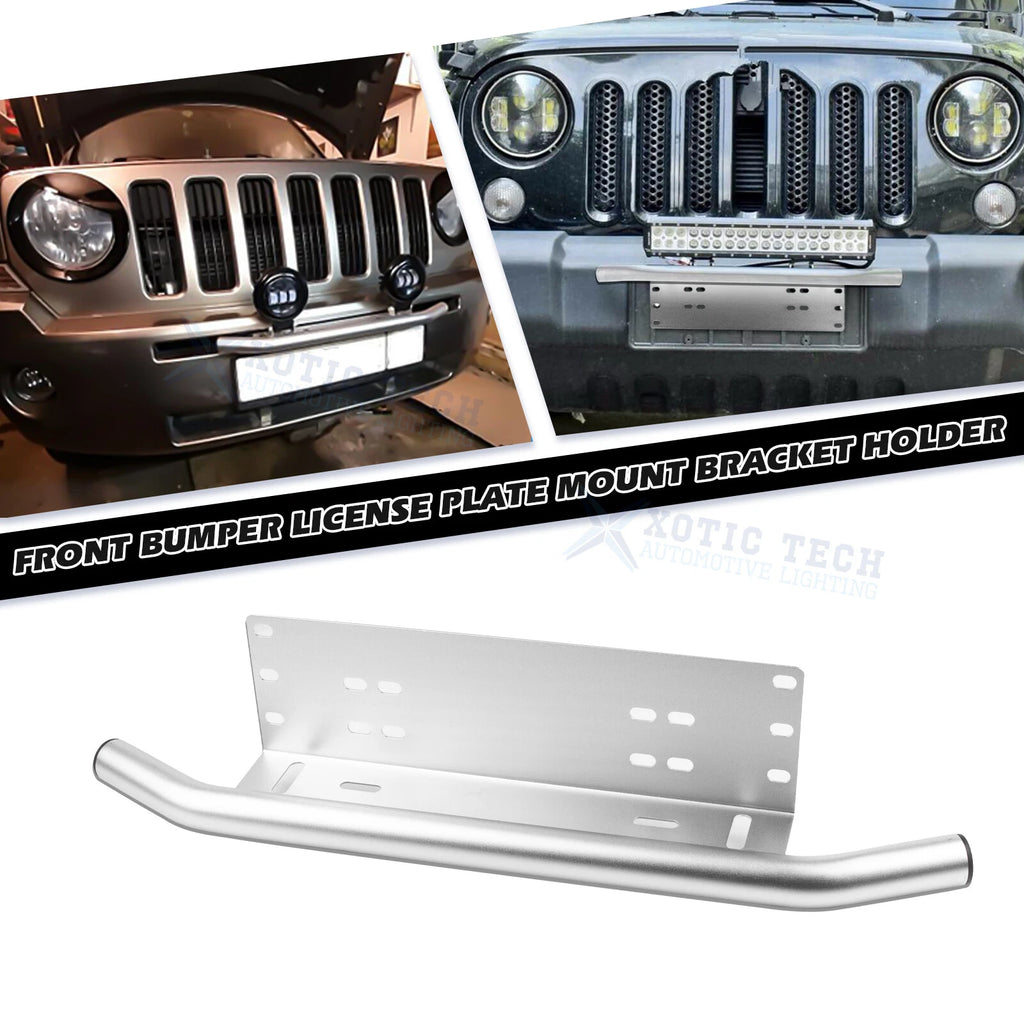 License Plate Mount Bracket for Universal Silver Front Bumper (Off-Road)