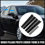 Set of 6 Door Cover Panel Pillar Post Stickers for Toyota Camry (2012–2015) Black