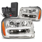 Chrome Amber Signal Projector Headlight for Chevy Trailblazer (2002–2009)