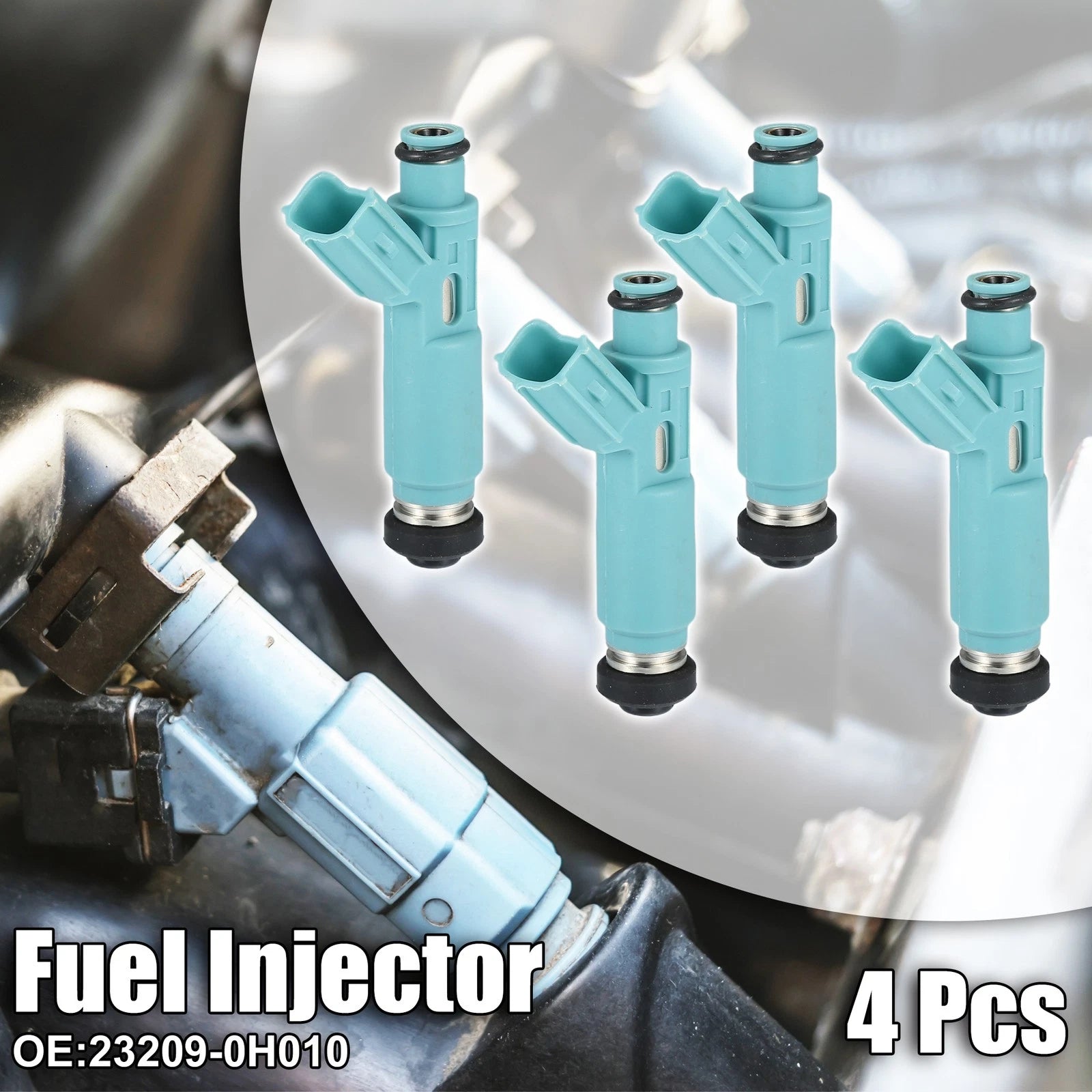 Set of 4 Fuel Injectors No. 23209-0H010 for Toyota Camry (2002–2004)