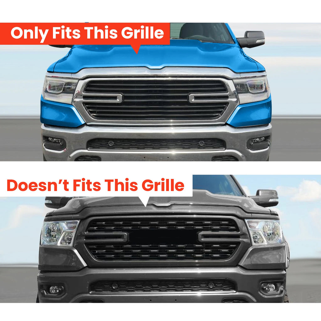 Chrome Grille Cover for Dodge RAM 1500 (2019–2022) Snap On Overlay