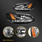 Headlights for Volkswagen Jetta Sedan MK6 (2011–2018) Black Housing