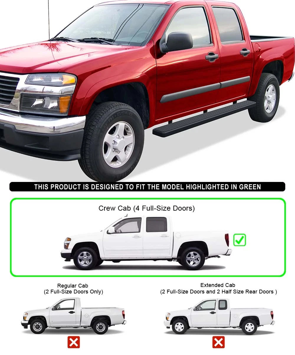 iBoard Stainless Steel 6" Side Bars for Chevy Colorado/GMC Canyon (2004-2012)
