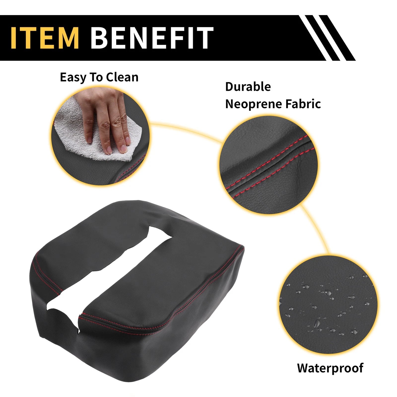 Center Console Cover for Chevrolet Silverado (2019–2023) Microfiber Leather