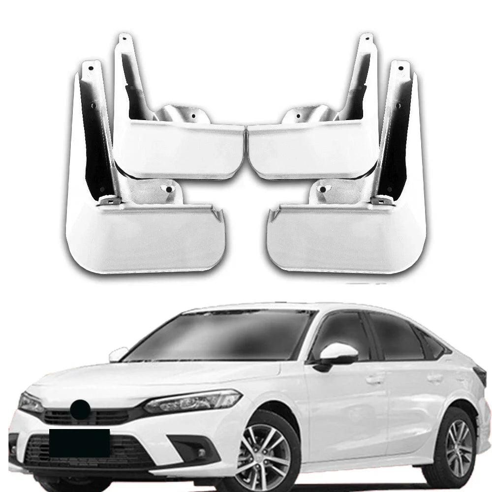 Pearl White Painted Mud Flaps Guards Splash Flares for Honda Civic (2022–2024)