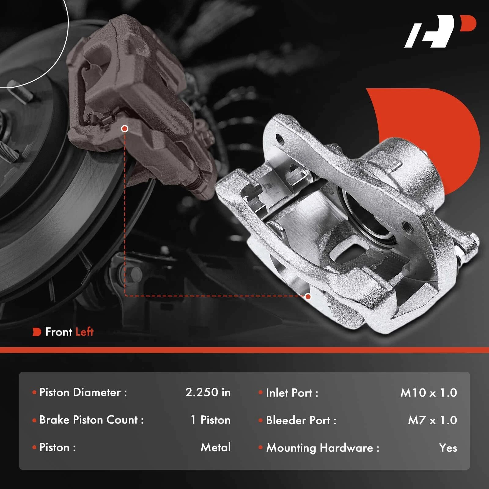 Front Left Brake Caliper and Bracket for Toyota RAV4 (2019-2025)