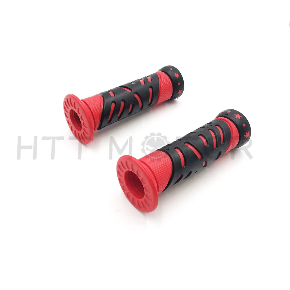 Rubber Gel Hand Grips for Motorcycle Dirt Bike (25MM 22MM) - Red
