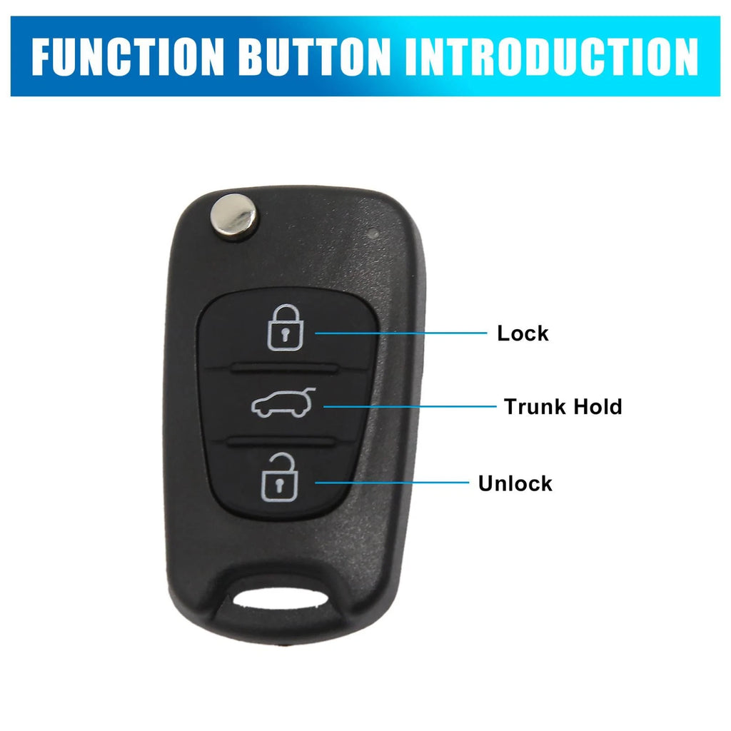 Key Shell Case S161C for Kia Rondo Sportage Soul Rio (2010–2019)