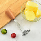 Manual Potato Masher Tool with Wooden Handle for Efficient Mashing