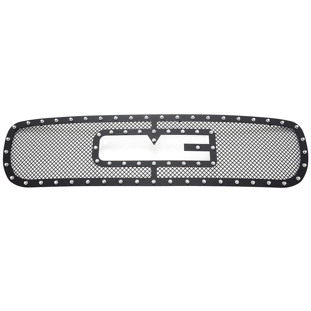 Upper Stainless Black Rivet Mesh Grille for GMC Sierra 1500/Yukon (2001-2002)