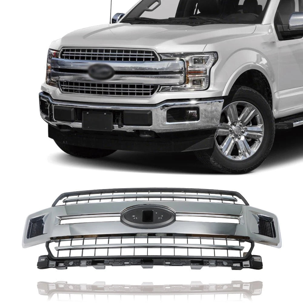 Front Bumper Grille Mesh Chrome for Ford F-150 (2018–2020) Jl3z-8200-ea