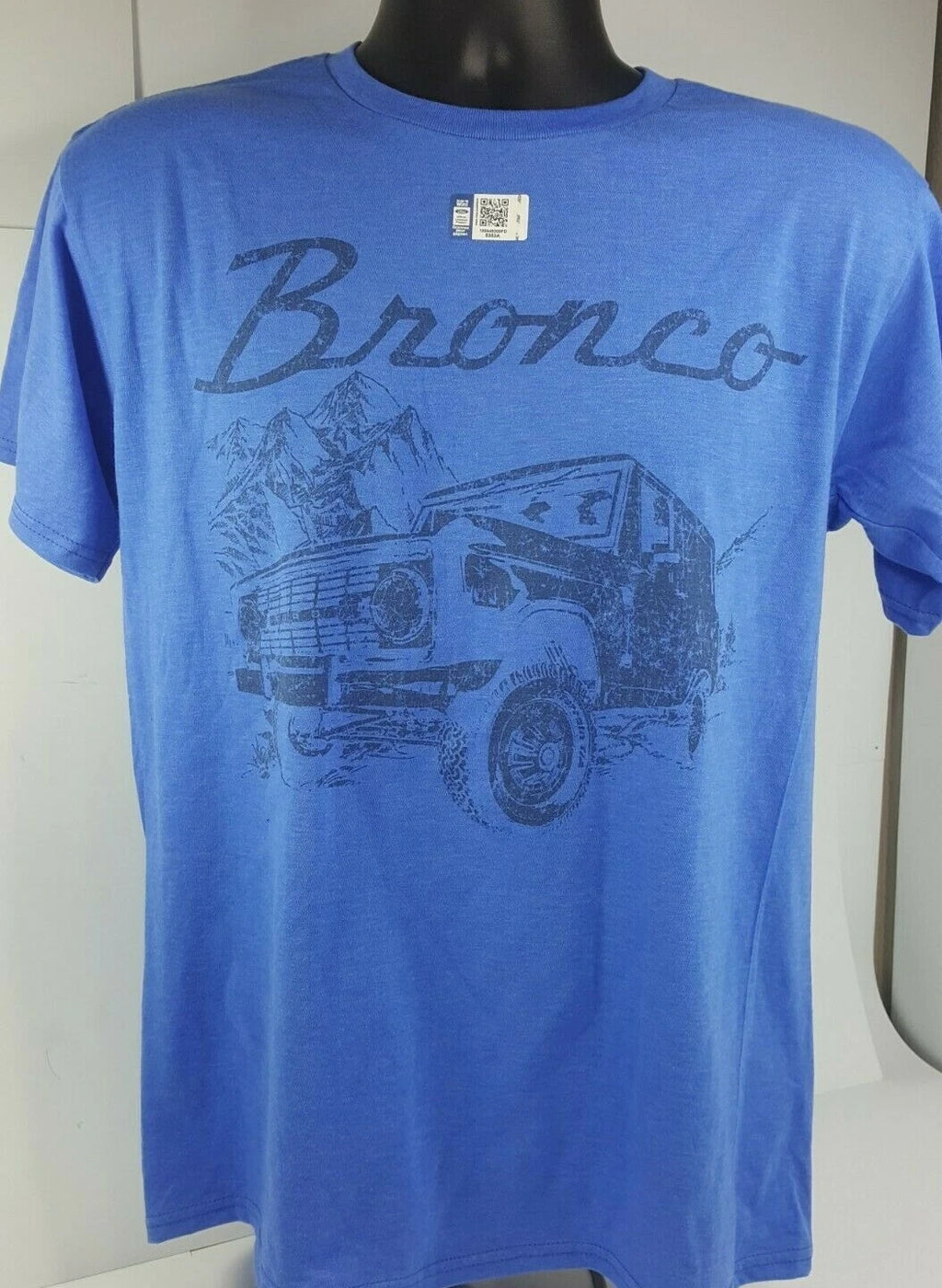 Ford Bronco T-Shirt Front Graphic Heather Blue for Ford Bronco (1966–1977)