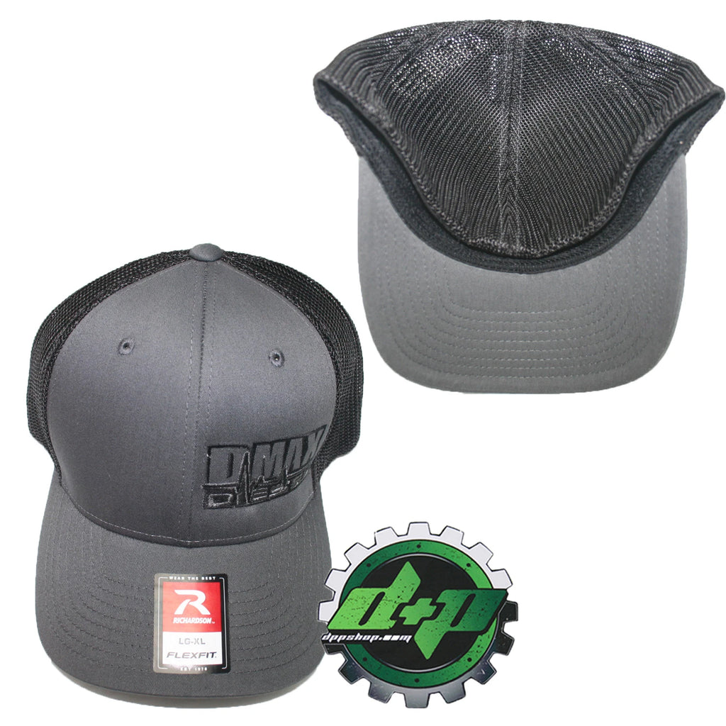Duramax Diesel Flex Fit Hat for DMAX Truck (L/XL) - Grey/Black Mesh Back