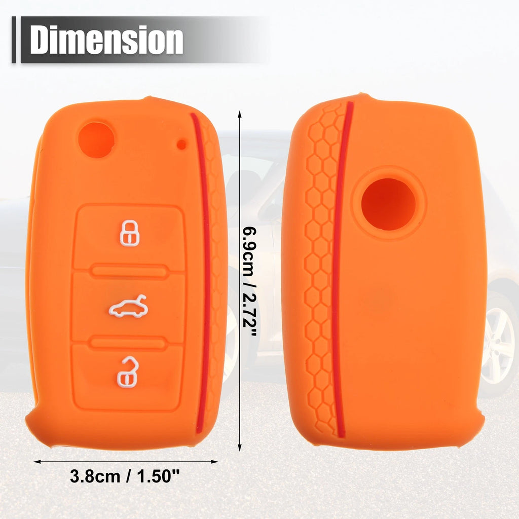 Orange Silicone Key Fob Shell for Volkswagen GTI (2015–2021)