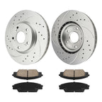 Front Drilled Slotted Brake Rotors and Ceramic Pads for Acura RSX (2002–2006)