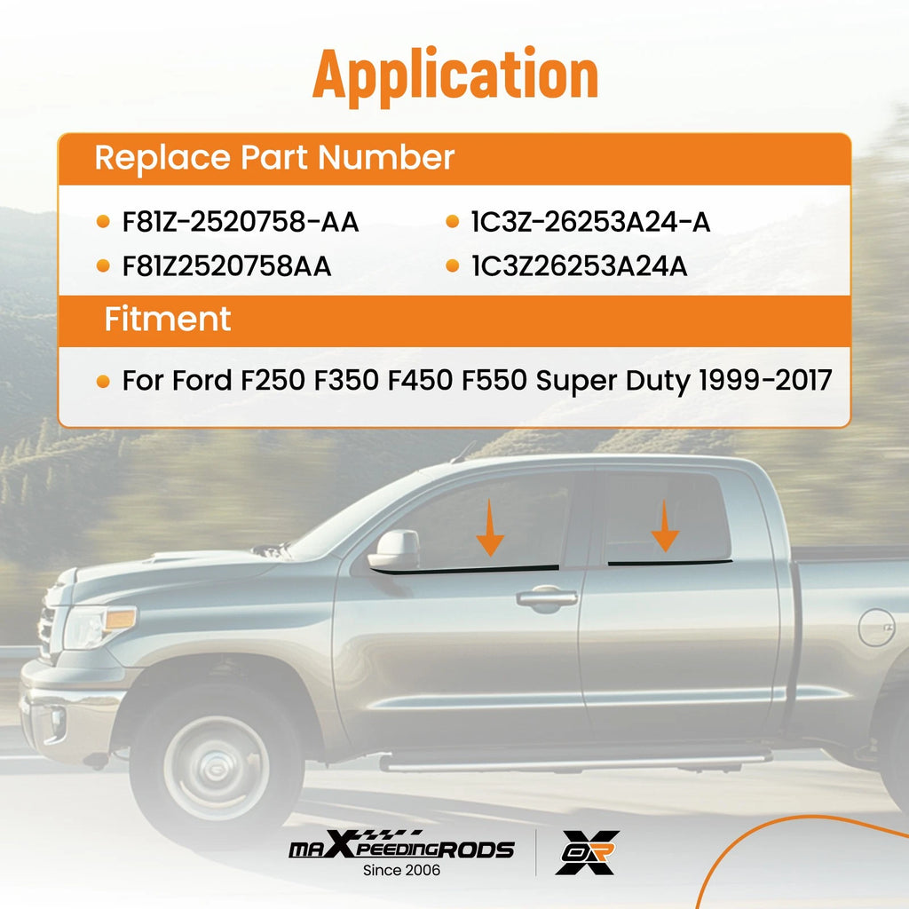 Set of 4 Lower Door Weather Strip Seals for Ford F250/F550 (1999–2017)